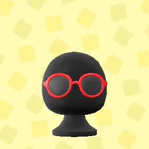 あつ森のまるぶちめがねのレッド