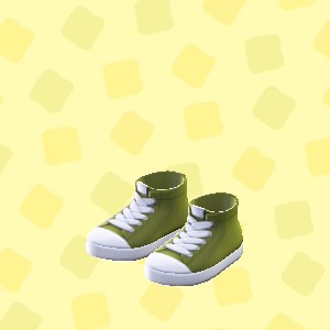 あつ森のラバートゥハイカットスニーカーのオリーブ