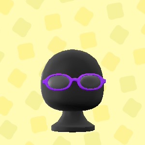 あつ森のオーバルめがねのパープル