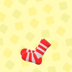 あつ森のボーダーソックスのレッド