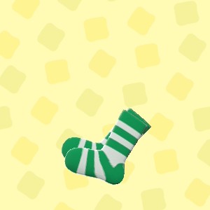 あつ森のボーダーソックスのグリーン