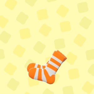 あつ森のボーダーソックスのオレンジ