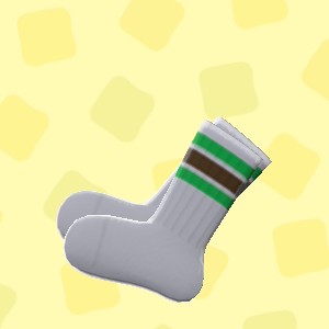 あつ森のラインソックスのダークグリーン