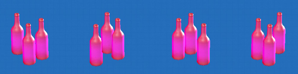 あつ森のディスプレイボトルのカラーがピンク、ラベルがなし