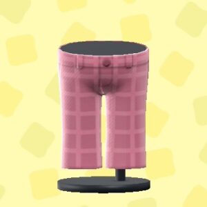 あつ森のツイードパンツのピンク