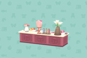 ポケ森のひかるフラワーショップのテーブル