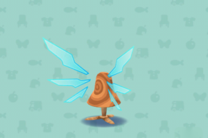 ポケ森のサイバーなはね・ネオンブルー