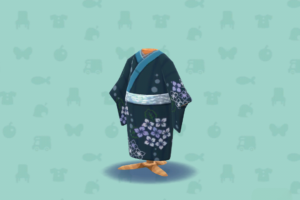 ポケ森のあじさいがらのきもの・ふかみどり