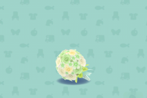 ポケ森のグリーンローズのラウンドブーケ