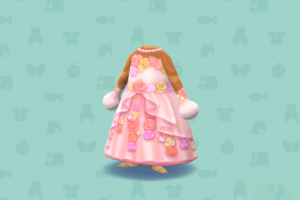ポケ森のピンクローズのプリンセスドレス