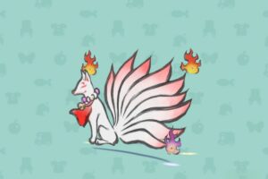 ポケ森のふでがきのきゅうびのきつね