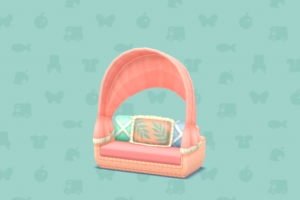 ポケ森のビーチサイドのリゾートソファ