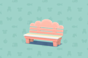 ポケ森のわたあめショップのベンチ
