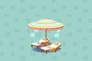 ポケ森のプールパラダイスのパラソルセット