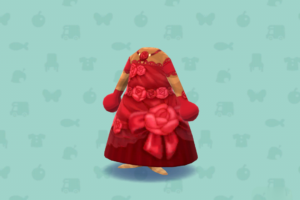 ポケ森のオフショルダードレス・レッド