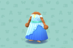 ポケ森のバイカラードレス・ブルー