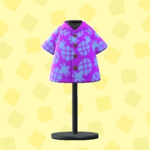 あつ森のパインがらアロハシャツのパープル
