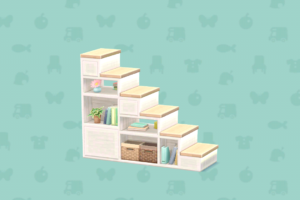 ポケ森のロフトルームのかいだんシェルフ
