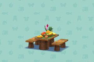 ポケ森のフルーツパークのテーブルセット