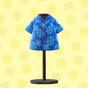 あつ森のパインがらアロハシャツのブルー