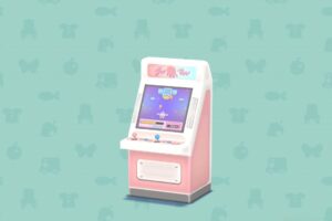 ポケ森のピンクのアップライトゲームき
