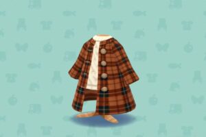 ポケ森のニット&チェックコート・ブラウン