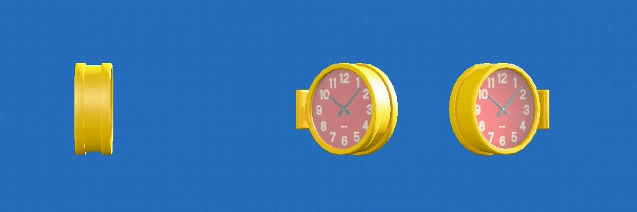 あつ森のりょうめんウォールクロックのイエロー