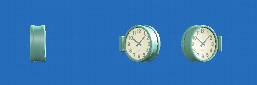 あつ森のりょうめんウォールクロックのグリーン