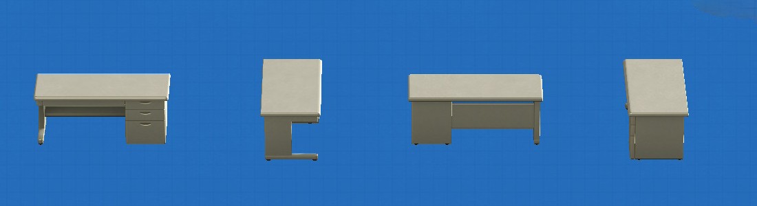 あつ森のオフィスのデスクのグレー