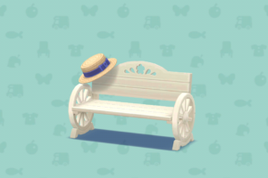 ポケ森のネモフィラばたけのベンチ