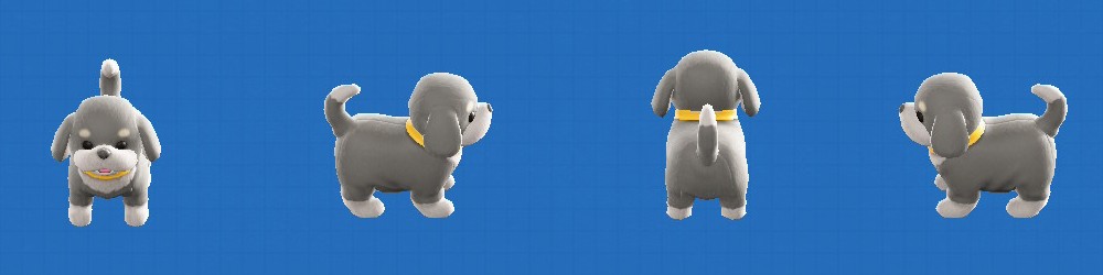 あつ森のいぬのぬいぐるみのグレー&ホワイト