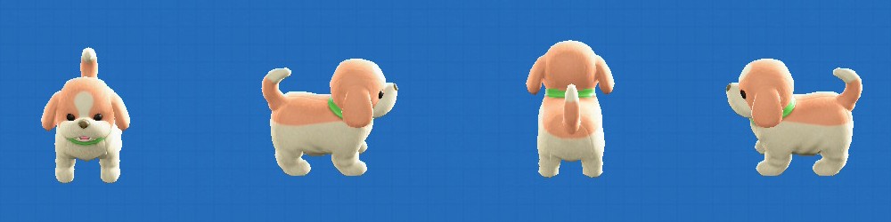 あつ森のいぬのぬいぐるみのレモン&ホワイト