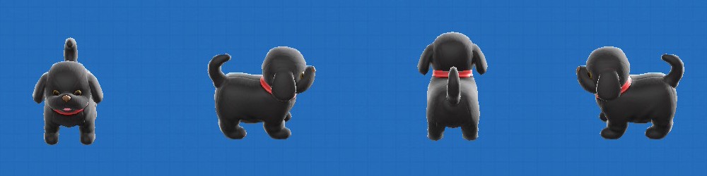 あつ森のいぬのぬいぐるみのブラック