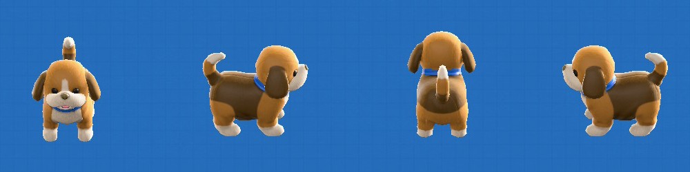 あつ森のいぬのぬいぐるみのトライカラー