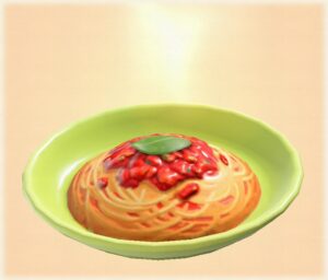 あつ森のトマトソースパスタ