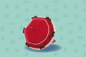 ポケ森のフリルリボンパラソル・ラズベリー