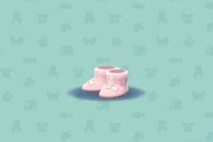 ポケ森のスイートリボンブーツ・ピンク