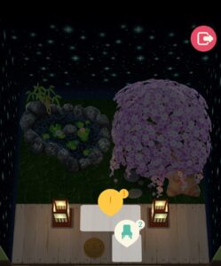 ポケ森のタクミの挑戦状の夜桜の指定家具設置前