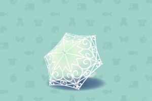 ポケ森のワイヤーフレームのかさ・グリーン