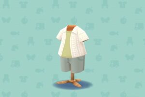 ポケ森のレースシャツコーデ・ホワイト