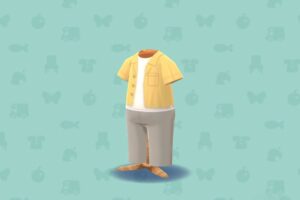 ポケ森のゆったりパンツコーデ・イエロー