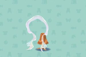 ポケ森のみずのまほうのストール・ホワイト
