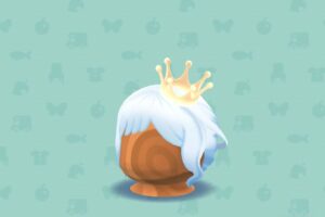 ポケ森のアクアクラウンつきヘア・ホワイト