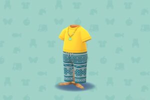 ポケ森のエキゾチックパンツコーデ・あお