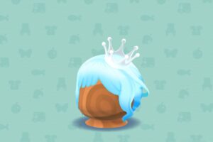 ポケ森のアクアクラウンつきヘア・ブルー