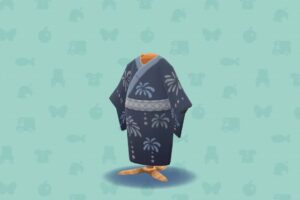 ポケ森のシックなはなびがらのゆかた・くろ
