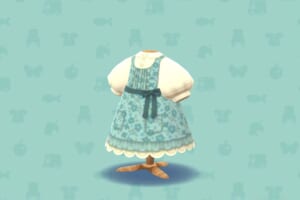 ポケ森のはながらエプロンワンピ・ブルー